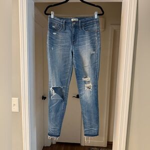 Madewell Distressed Light Blue Skinny Jeans